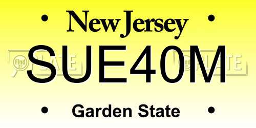 SUE40M New Jersey License Plate