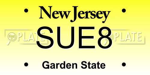 SUE8 New Jersey License Plate