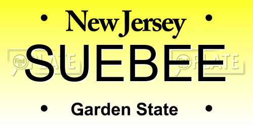 SUEBEE New Jersey License Plate
