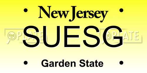 SUESG New Jersey License Plate