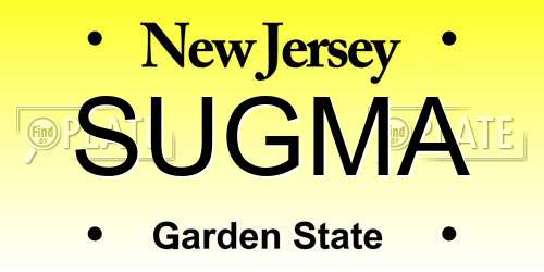 SUGMA New Jersey License Plate