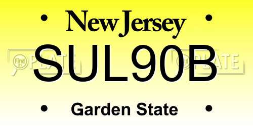 SUL90B New Jersey License Plate