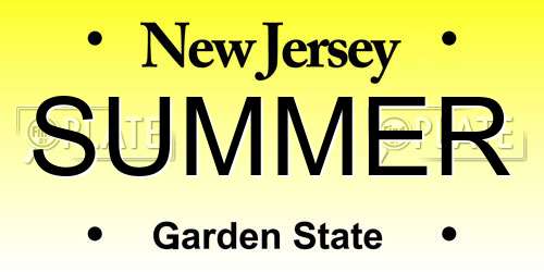 SUMMER New Jersey License Plate