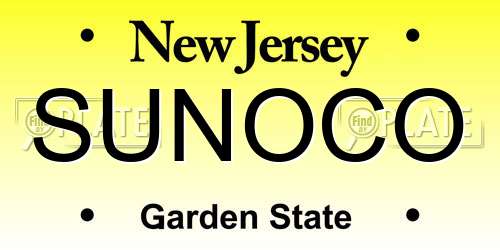 SUNOCO New Jersey License Plate
