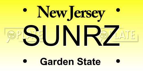 SUNRZ New Jersey License Plate