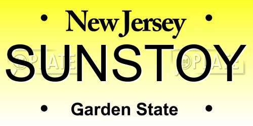 SUNSTOY New Jersey License Plate