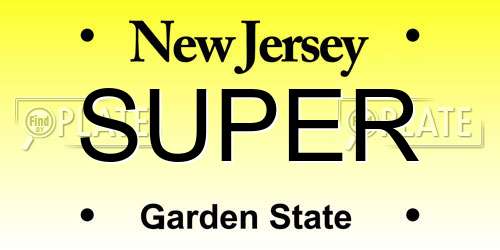 SUPER New Jersey License Plate