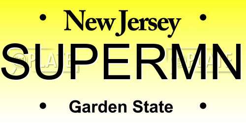 SUPERMN New Jersey License Plate