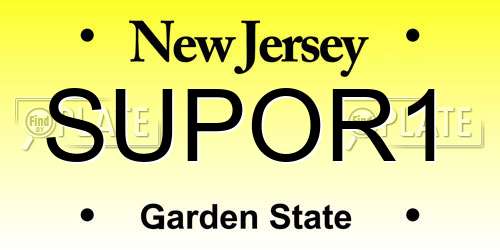 SUPOR1 New Jersey License Plate