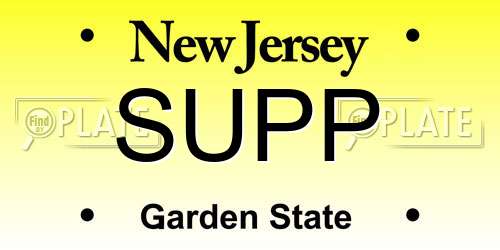 SUPP New Jersey License Plate