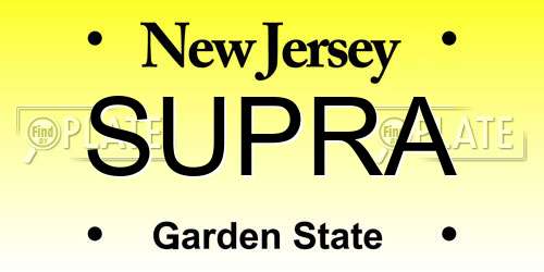 SUPRA New Jersey License Plate