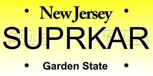 SUPRKAR New Jersey License Plate