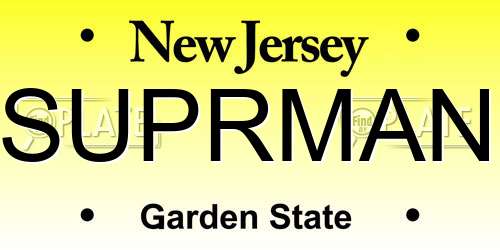 SUPRMAN New Jersey License Plate