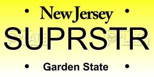 SUPRSTR New Jersey License Plate