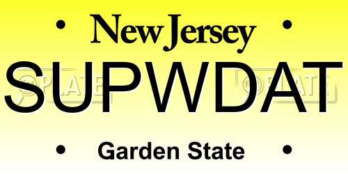 SUPWDAT New Jersey License Plate