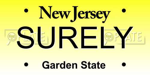 SURELY New Jersey License Plate