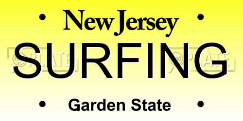 SURFING New Jersey License Plate