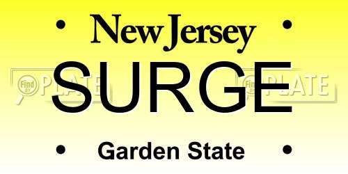 SURGE New Jersey License Plate