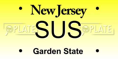 SUS New Jersey License Plate