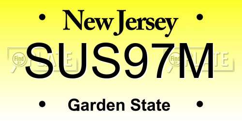 SUS97M New Jersey License Plate