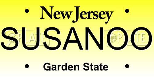 SUSANOO New Jersey License Plate