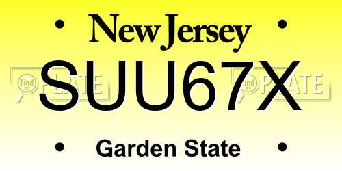 SUU67X New Jersey License Plate