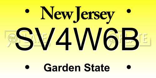SV4W6B New Jersey License Plate