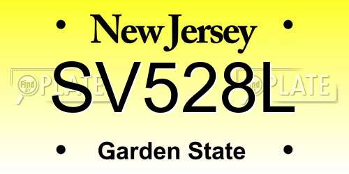 SV528L New Jersey License Plate