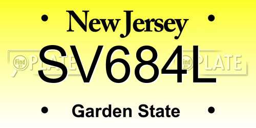 SV684L New Jersey License Plate