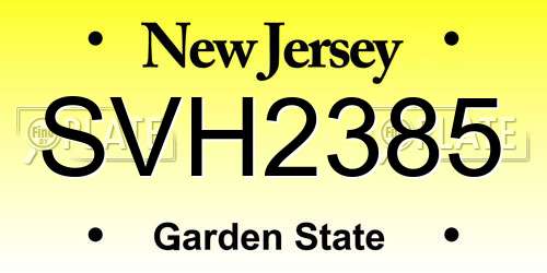 SVH2385 New Jersey License Plate