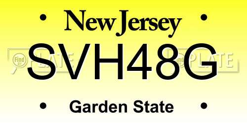 SVH48G New Jersey License Plate