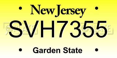 SVH7355 New Jersey License Plate