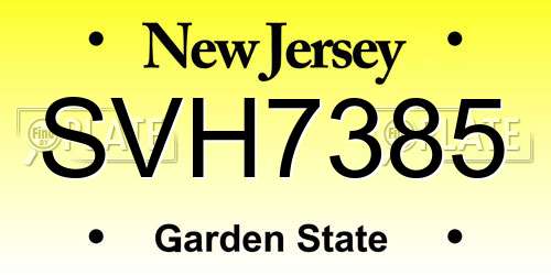 SVH7385 New Jersey License Plate