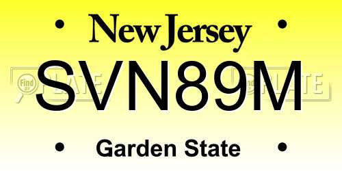 SVN89M New Jersey License Plate