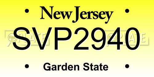 SVP2940 New Jersey License Plate