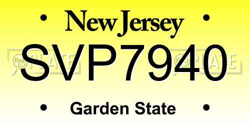 SVP7940 New Jersey License Plate