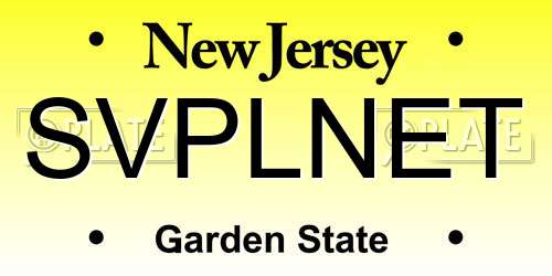 SVPLNET New Jersey License Plate