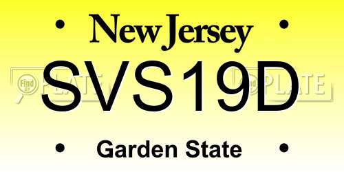 SVS19D New Jersey License Plate