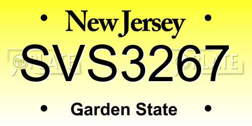 SVS3267 New Jersey License Plate