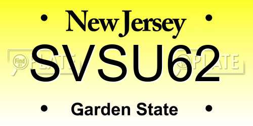 SVSU62 New Jersey License Plate