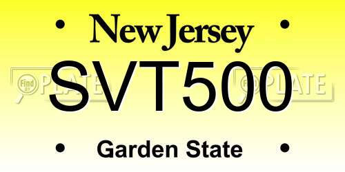 SVT500 New Jersey License Plate