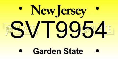 SVT9954 New Jersey License Plate