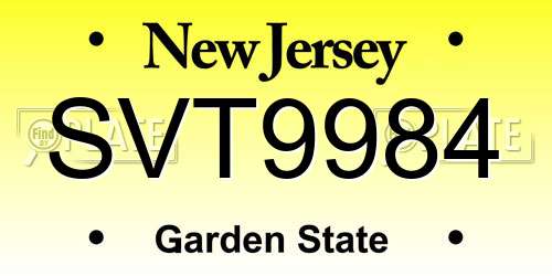 SVT9984 New Jersey License Plate