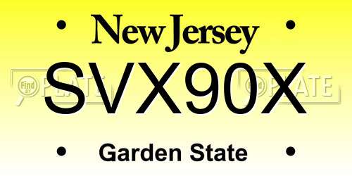 SVX90X New Jersey License Plate