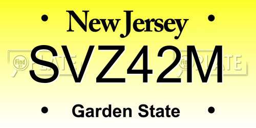 SVZ42M New Jersey License Plate