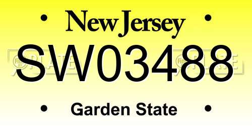 SW03488 New Jersey License Plate