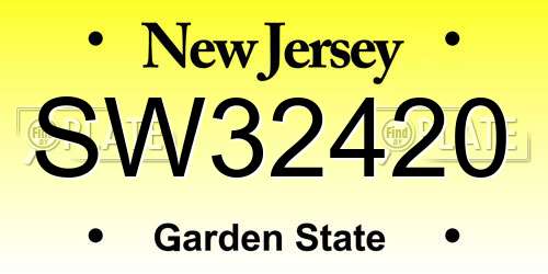 SW32420 New Jersey License Plate