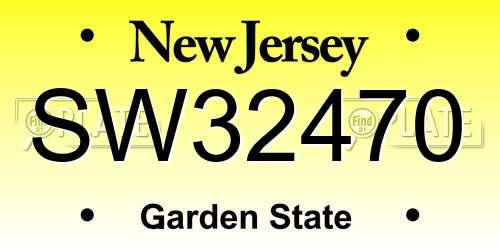 SW32470 New Jersey License Plate
