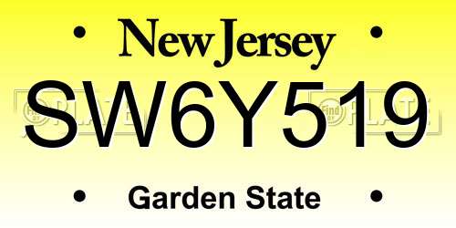 SW6Y519 New Jersey License Plate