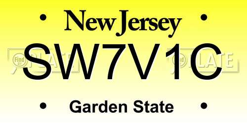 SW7V1C New Jersey License Plate